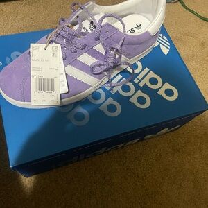 Adidas Gazelle Lavender and White Sneakers
